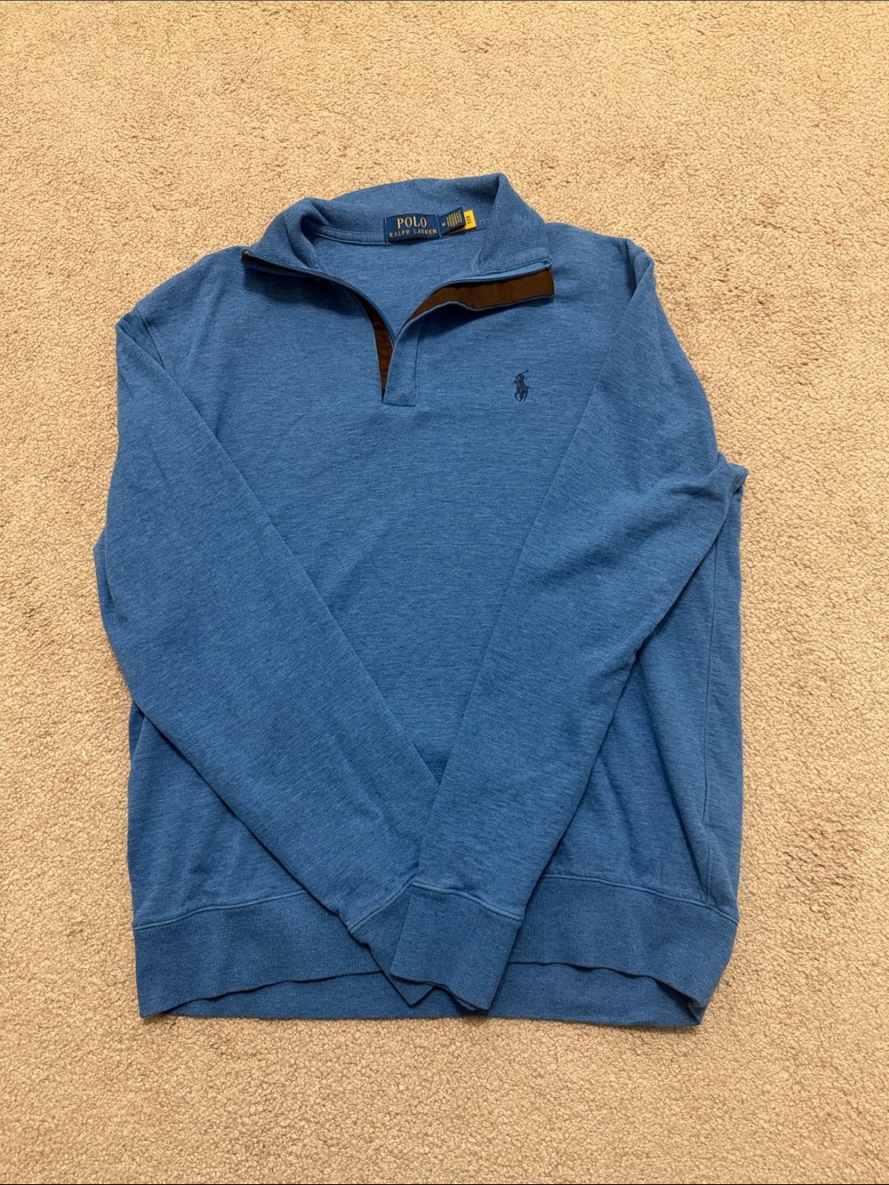 Polo by Ralph Lauren Men's Denim Blue Half-Zip Pullover